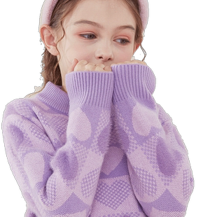 女童毛衣秋冬新款儿童打底衫中大童针织上衣洋气冬季加绒加厚童装