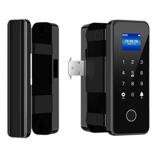 有框玻璃门指纹锁免开孔单门双门适用肯德基门智能锁办公室密码锁