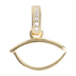 葫芦左右孔夹扣 S925纯银吊坠扣头牛鼻扣瓜子扣横向扣DIY银饰扣头