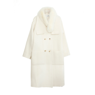 Garbociaga龍喜儿  高端气质风羊毛大衣狐狸毛领外套0081特