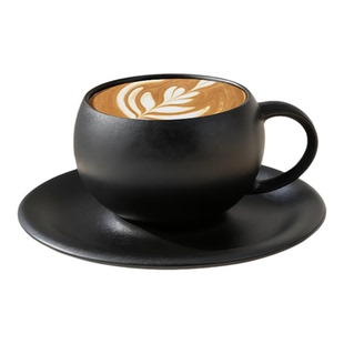 高颜值咖啡杯套装陶瓷杯碟家用拿铁杯拉花杯卡布奇诺杯情侣杯定制