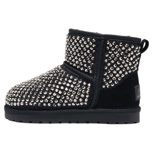 TATA童鞋儿童雪地靴2025冬季加绒加厚水钻靴子女童防滑保暖大棉鞋