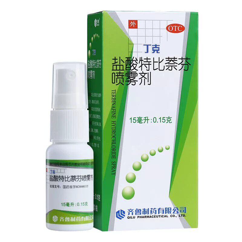丁克盐酸特比萘芬喷雾剂15ml*1瓶/盒体癣手足癣股癣脚臭止痒脱皮
