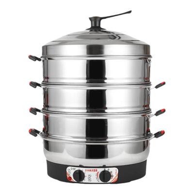 多功能蒸菜馒头三层不锈钢蒸汽锅宏速电蒸锅家用大容量多层电蒸笼