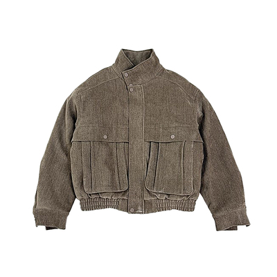 高级感雪尼尔立领加厚短款棉衣男