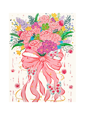 数字油画diy玫瑰花束手工自己涂