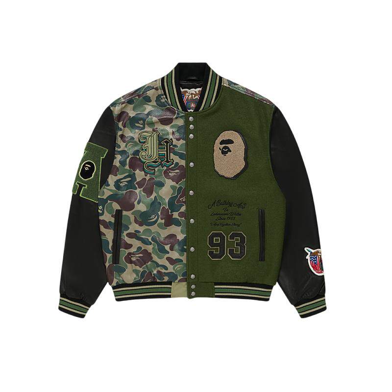 联名迷彩棒球夹克BAPE