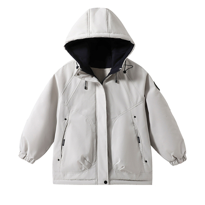 女童冬装加绒加厚外套2025冬季新款大童绗棉奥利绒软壳棉服冲锋衣