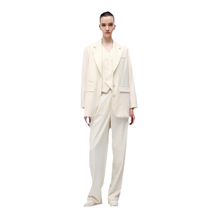 【梅耶马斯克同款】CISSONNE赛颂羊毛法兰绒通勤简约气质西装外套