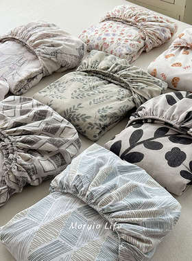 木悠ins小清新秋冬加厚磨毛床单单件纯棉100全棉宿舍单人床罩床笠