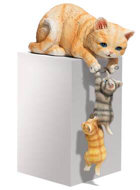 创意摆件猫咪客厅桌面树脂装饰品
