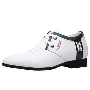 隐形内增高鞋男10cm8商务休闲皮鞋白色男鞋英伦潮时尚尖头小白鞋