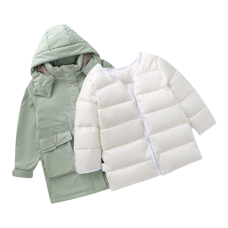 象老大儿童羽绒服加厚女童可拆洗