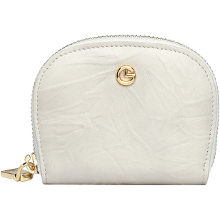 金利来品牌女包轻奢牛皮短款零钱包小众贝壳钱夹皮夹卡包真皮简约