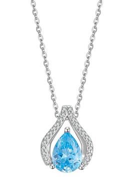 周大生银饰银项链银水滴项链小众送女友老婆妈妈节日生日礼物