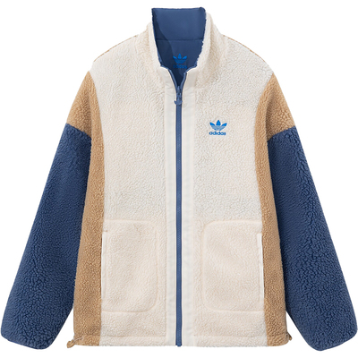 阿迪达斯男女羊羔毛双面穿夹克