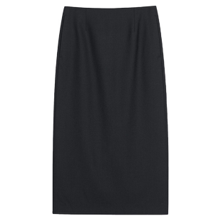 440ME女装 四季款羊毛后开衩简约直筒西装长款半身裙FCSS1049W