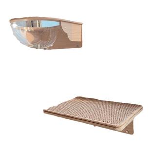 窗户吸盘猫吊床太空舱实木猫爬架玻璃窗飘窗免打孔墙壁式猫跳台