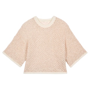 bash冬季法式浪漫镂空纹理感毛衣辣妹风细闪针织衫上衣1E24NATE