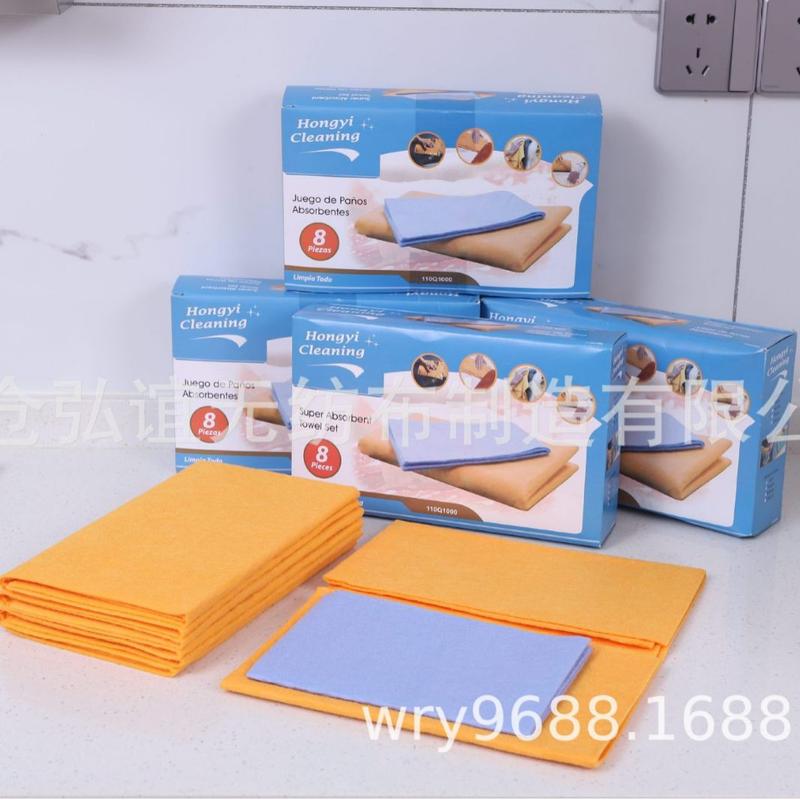 新款直销现货彩盒装无纺布抹布TV产品吸水抹布多功能百洁布家居厨