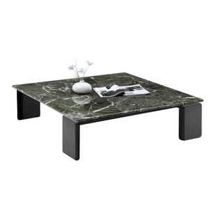 2026新款正方形高端茶几轻奢纳秋绿天然大理石茶桌客厅家用咖啡桌