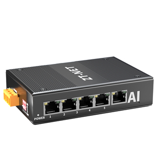 中天通信ZT-NET工业级交换机5/8/10口百兆千兆以太网络交换机工程监控安防分线DIN卡导轨式安装宽电压防雷