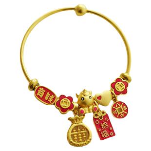 2025新年开运红色手链马上有钱花招财纳福八方来财转运珠diy散珠