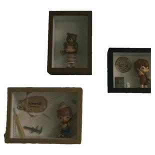 可挂墙盲盒收纳相框7寸公仔手办小野diy场景画框透明中空桌面摆件