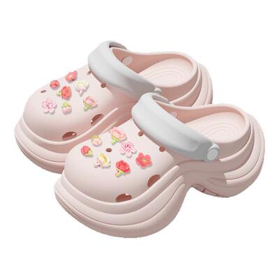 2026新款超火洞洞鞋女款夏季可爱外穿厚底增高沙滩防滑防臭凉拖鞋