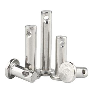 304不锈钢销轴平头带孔圆柱销插销开口销子定位销钉M3M4M5M6M8-20