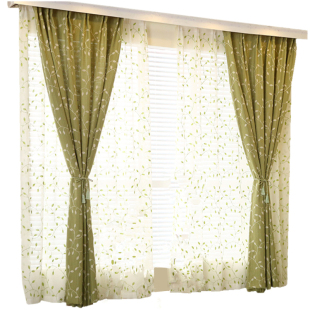 田园仿亚麻棉麻绣花窗帘韩式日式清新客厅卧室飘窗窗帘布成品定制