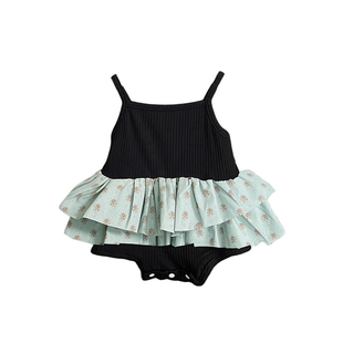 女童夏季衣服薄款吊带包屁裙子婴儿短袖开衫套装新生宝宝连体哈衣
