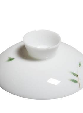 遇见茶器手绘盖子青瓷三才碗