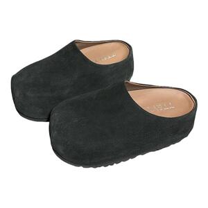 欧货磨砂真皮松糕厚底勃肯拖鞋女外穿百搭小个子增高包头半拖鞋女