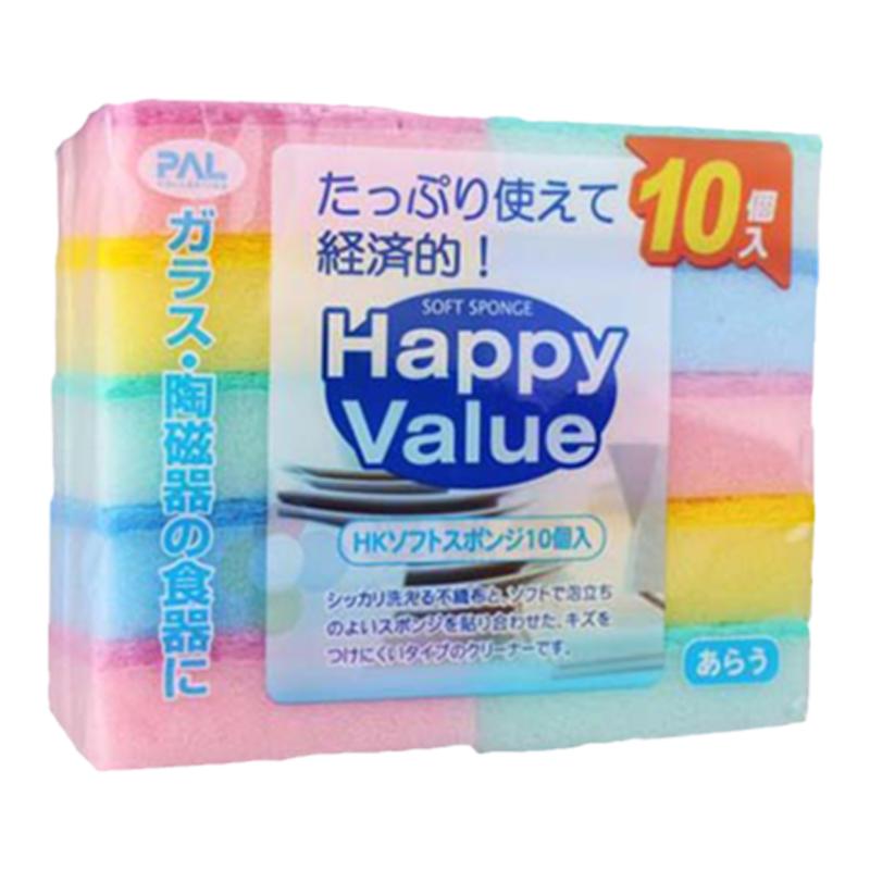 日本进口洗碗海绵擦百洁布清洁刷神器不沾油洗碗擦厨房抹布10片
