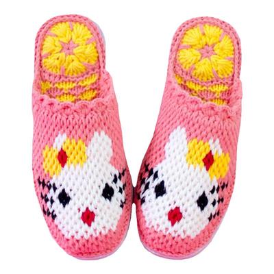 钩织手工织卡通风猫拖鞋材料包