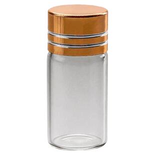 2克3克5克8玻璃小药瓶透明圆形避光棕色带盖密封罐胶囊药粉药水瓶
