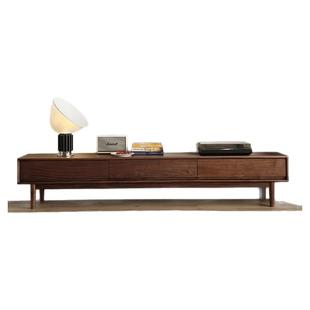 北美黑胡桃木实木电视柜北欧卧室现代简约小户型全实木客厅电视柜