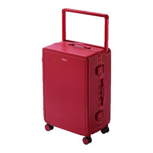 袋鼠红色行李箱结婚陪嫁用2025新款新婚婚礼拉杆密码皮箱子24寸红