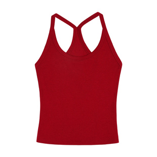 pusumede宝藏单品!工字吊带背心女外穿黑色修身百搭短款针织上衣