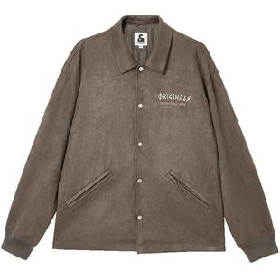 杰克琼斯男装春秋季潮25年背后刺绣贴布两侧插袋方领宽松夹克外套