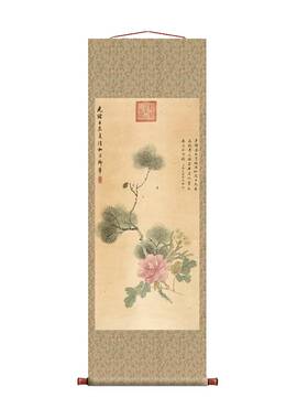 花鸟画卷轴名画复制品中式玄关画