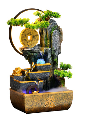 假山流水生财摆件循环水景