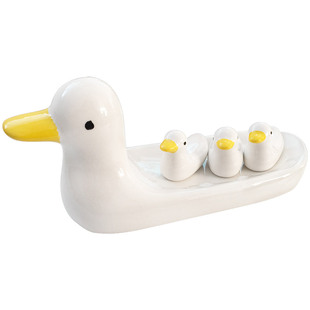 小动物大鸭子调色盘陶瓷笔搁笔架饺子小猪公鸡招财猫呆萌可爱摆件