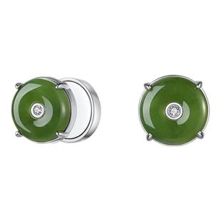 iSTONE/石头记天然和田玉耳夹无耳洞高级感轻奢2025新款耳钉耳环