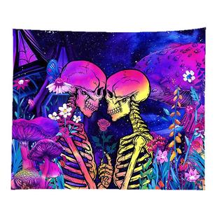 创意装饰荧光UV发光挂毯爆款热销背景布居家房间挂布欧美派对墙布