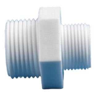 白色塑料对丝变径接头双外牙外牙直通外螺纹异径接头配件双边外牙