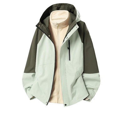 户外软壳冲锋衣女三合一登山服男