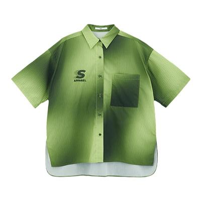 sly街头感中性风渐变色条纹衬衫