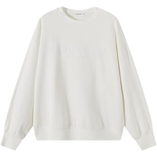 美特斯邦威卫衣女春季新款潮流字母印花宽松休闲百搭纯色针织衫女